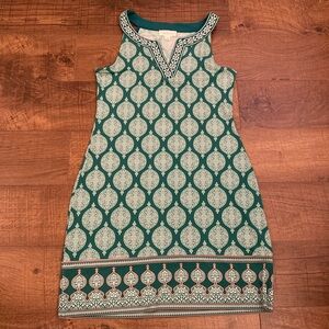 Magnolia Grace Alhambra Green Knit Embroidered Dress Boho Chic Women’s XS